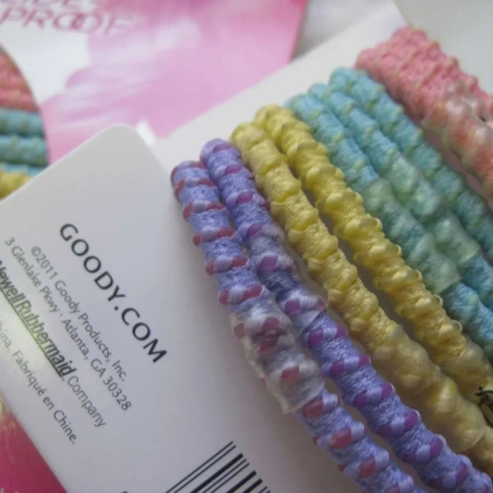 10 Goody Ouchless Stay Put Ponytailer Hair Bands No Metal Elastics Pastel Colors